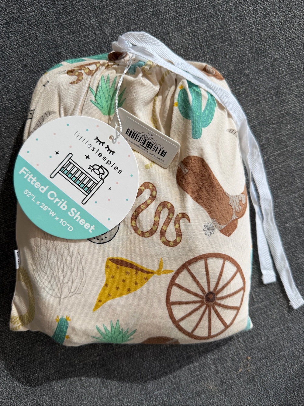 NWT Little Sleepies fitted crib sheet Ready to Rodeo